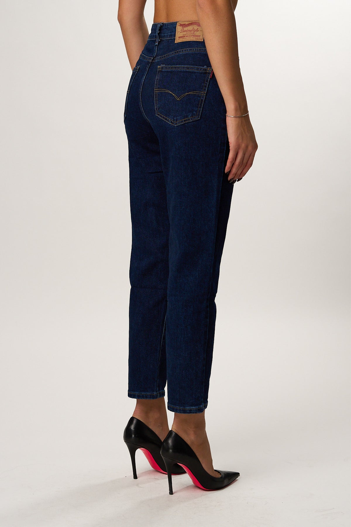 Jeans Momfit Blu Navy