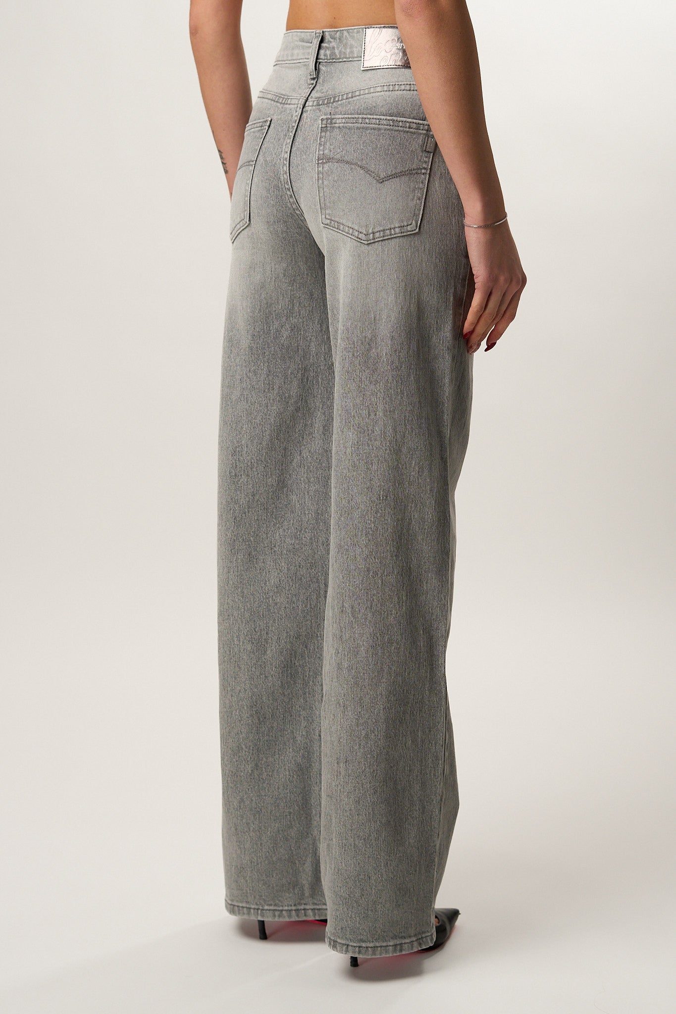 Jeans Wideleg Grigio