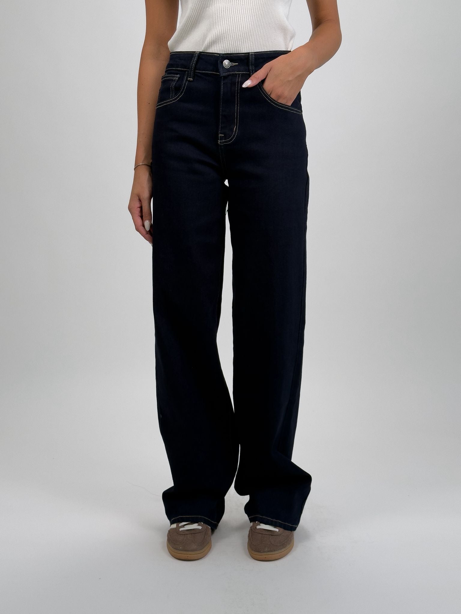 Jeans Wideleg Dark Blue