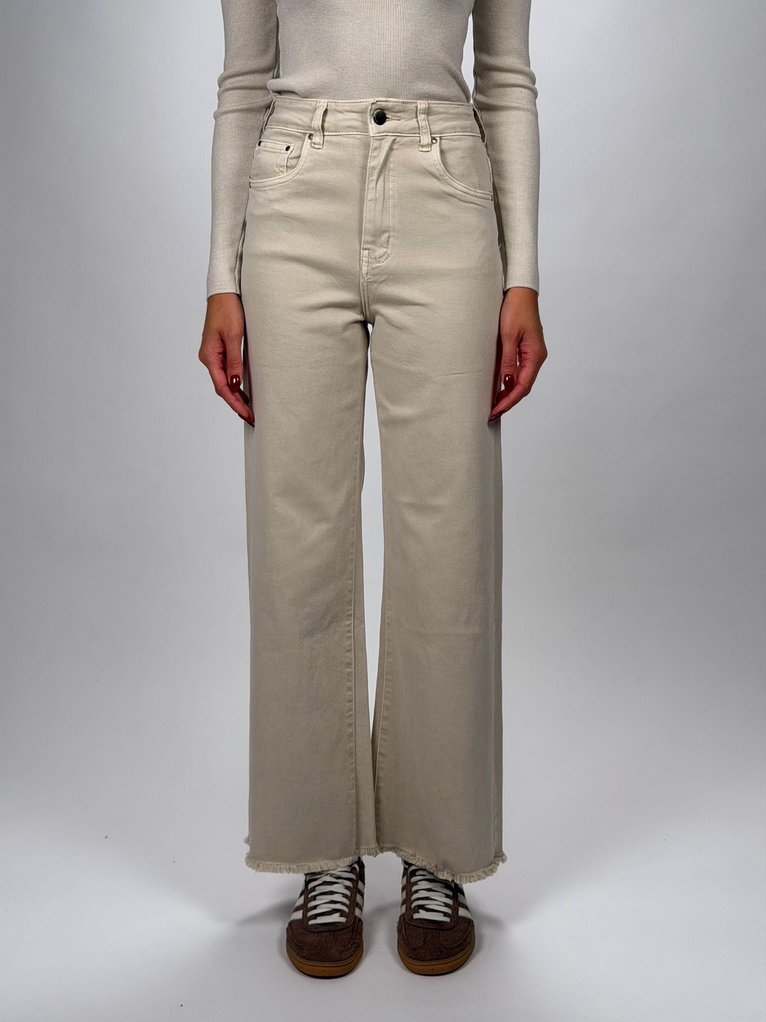 Jeans Wideleg Panna