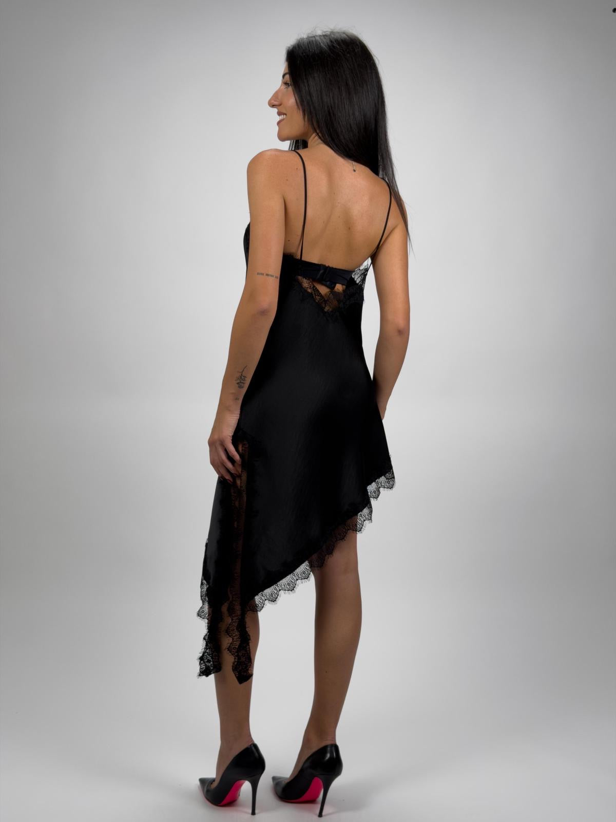 Abito Satin Pizzo