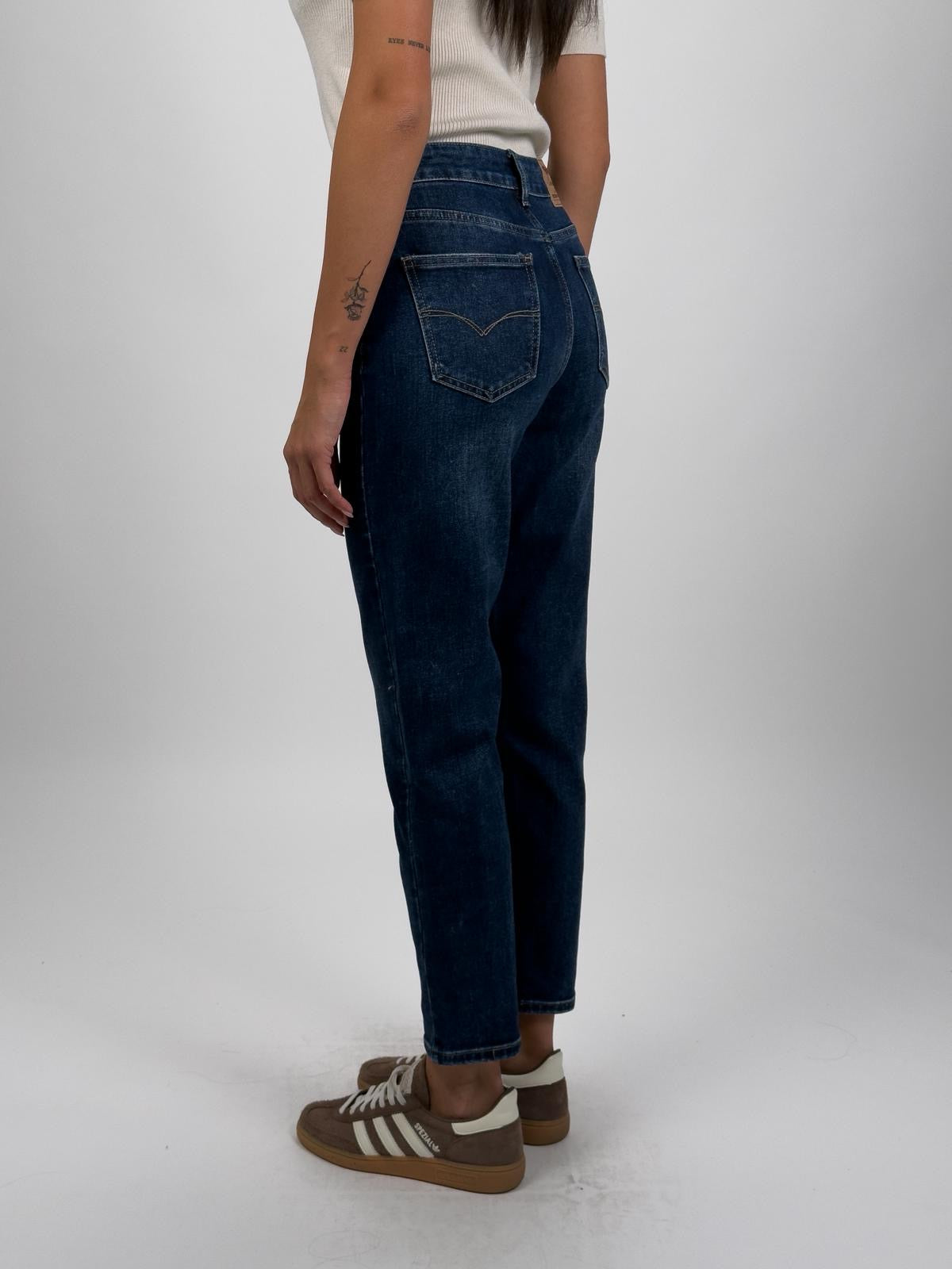 Jeans Momfit Blu Wash