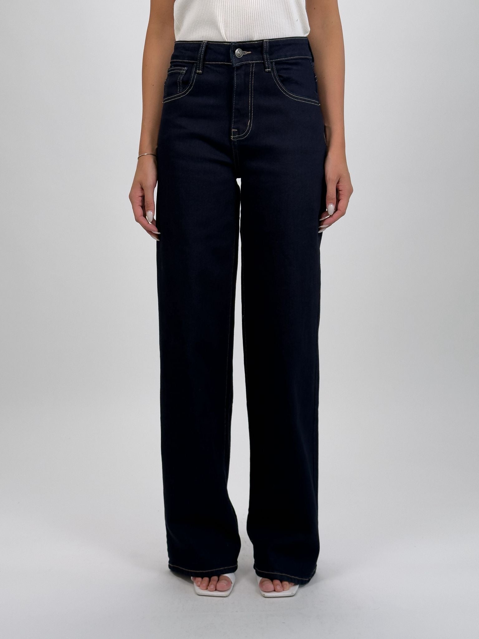 Jeans Wideleg Dark Blue