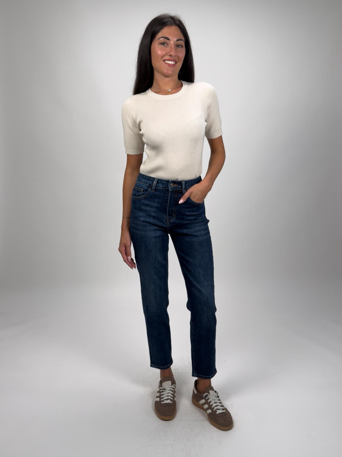 Jeans Momfit Blu Wash