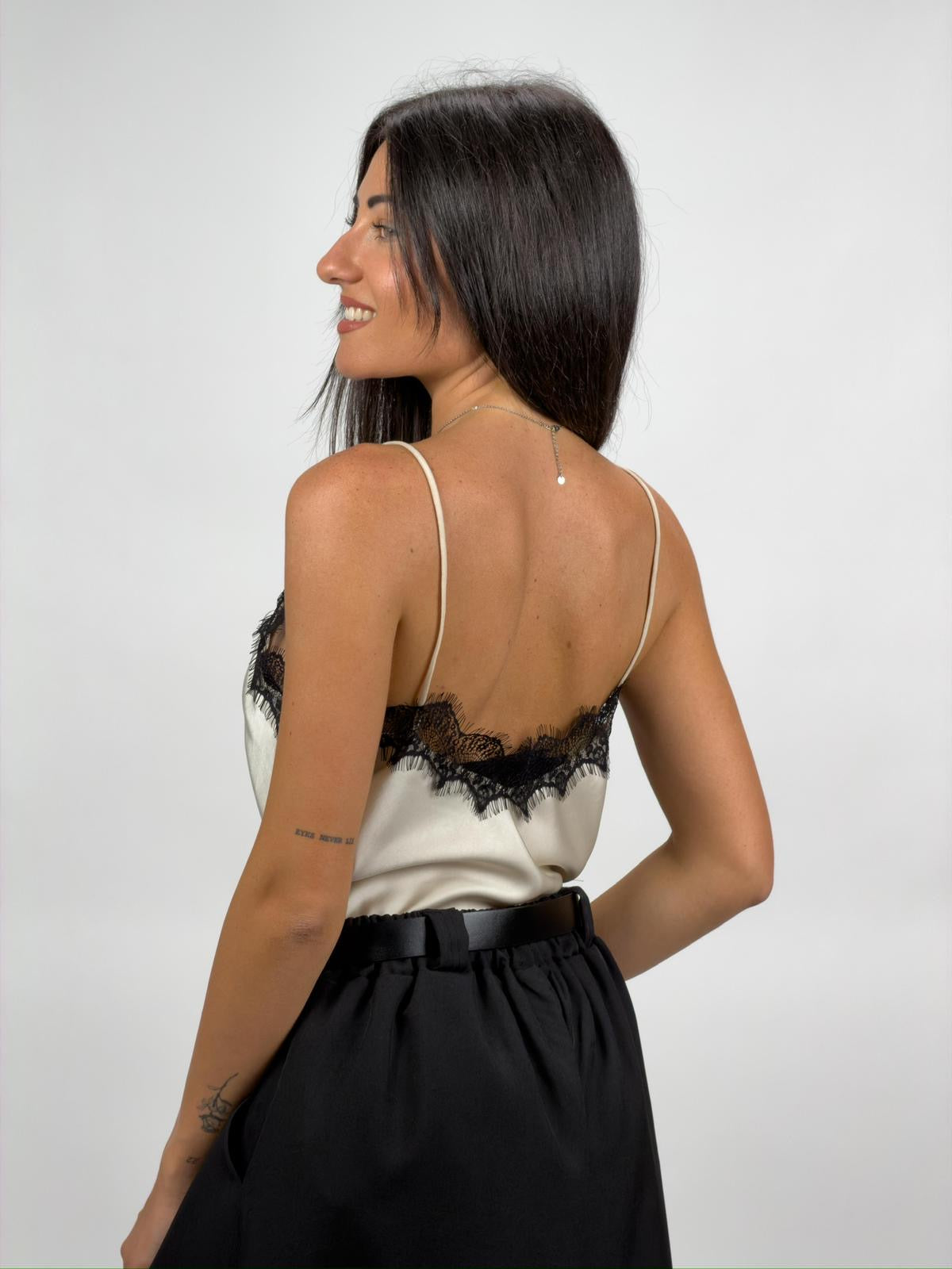 Canotta Satin Pizzo