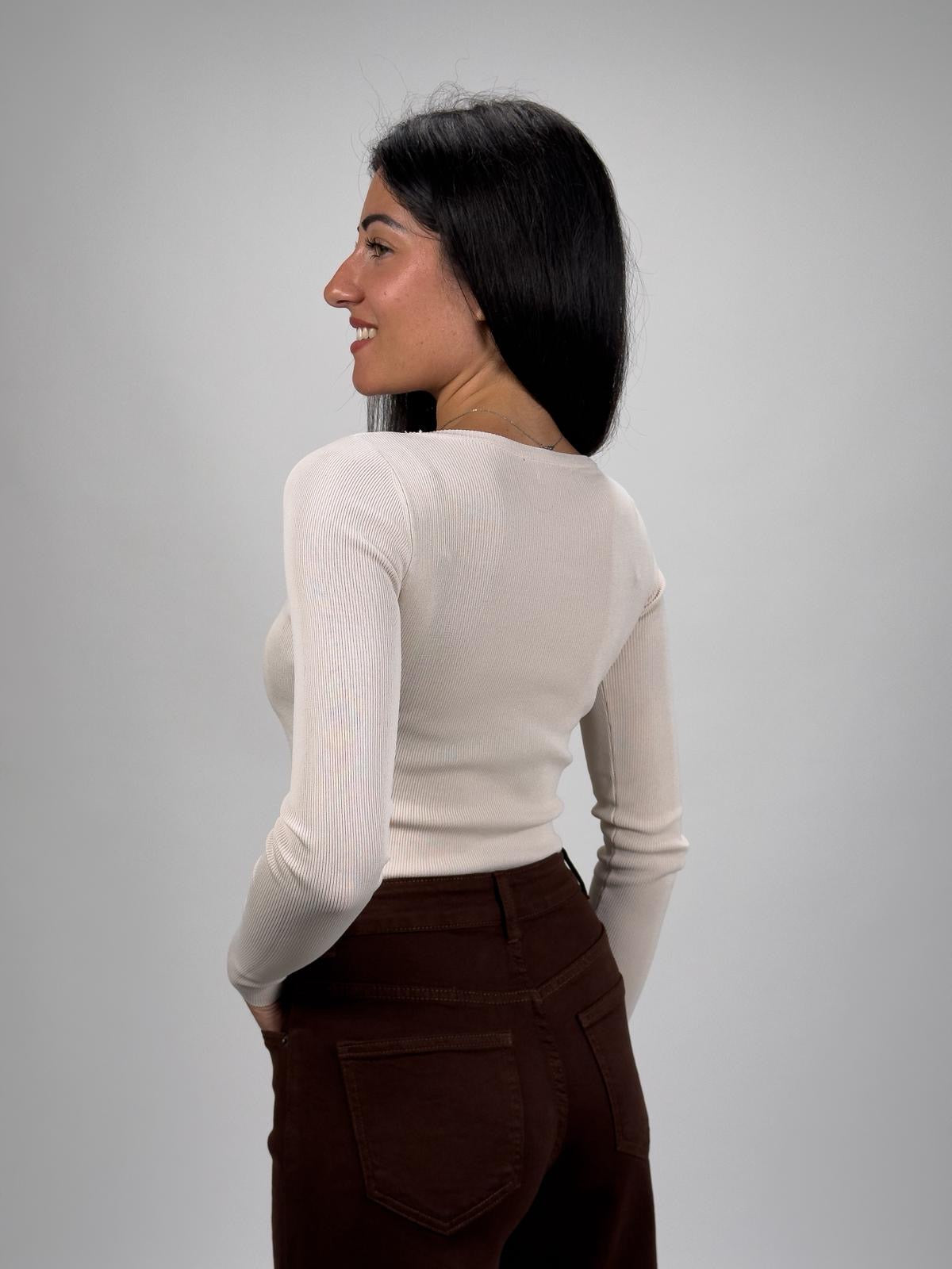 Maglia Crop Costine