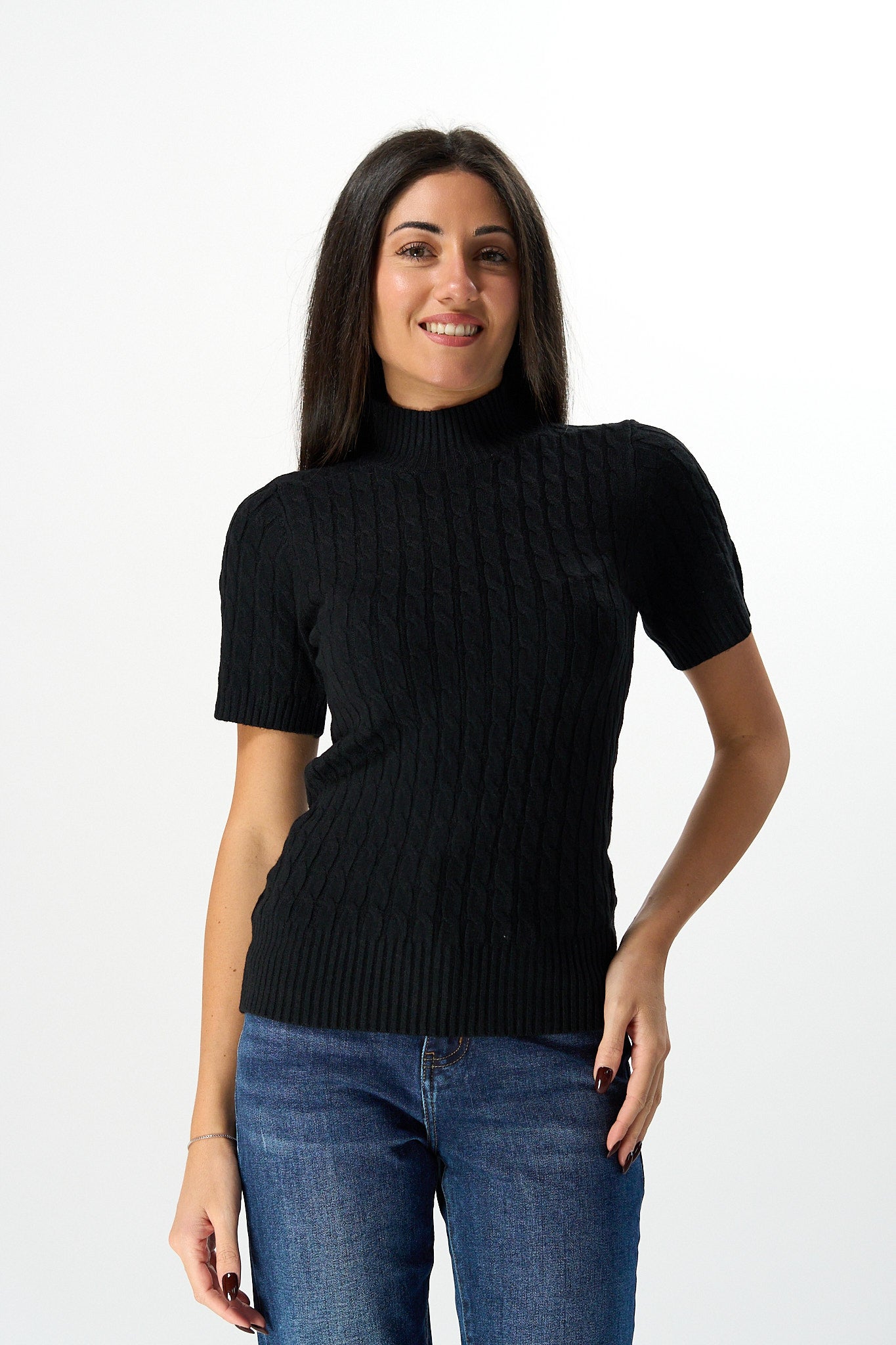 Pullover Mezza Manica Treccia