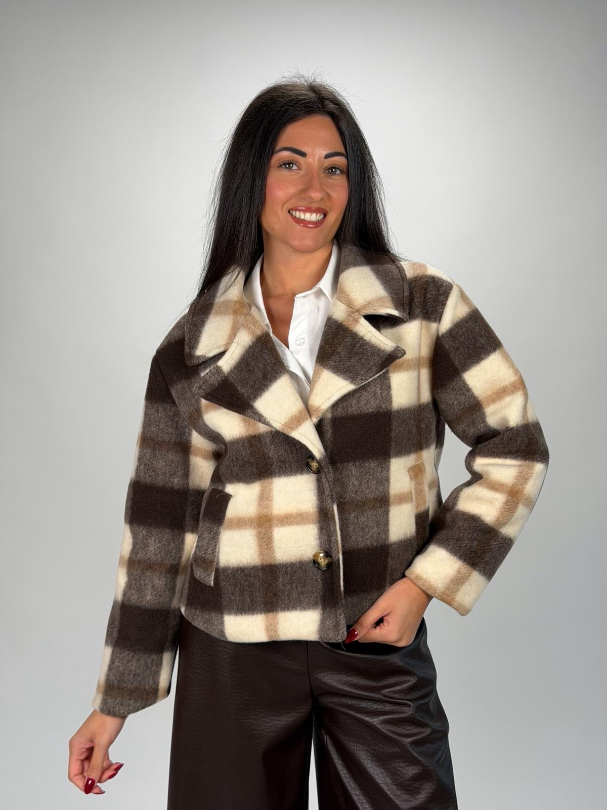 Cappotto Quadri Corto