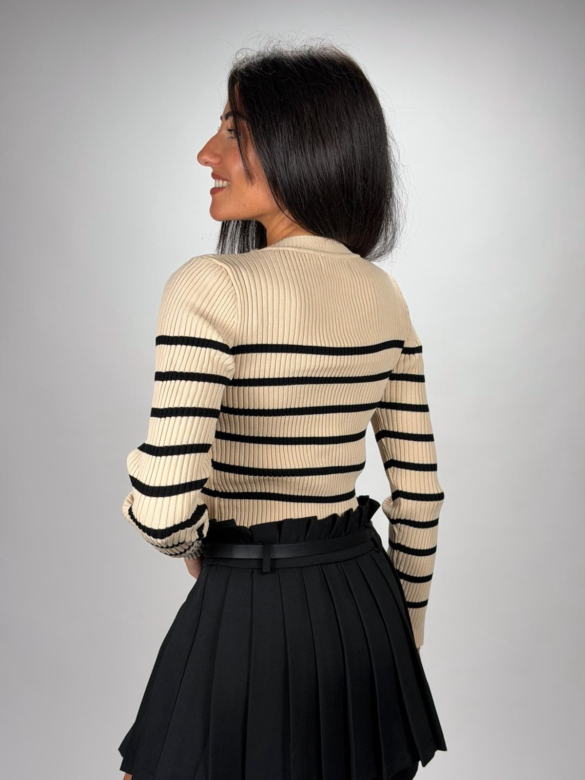 Pullover Crop Righe