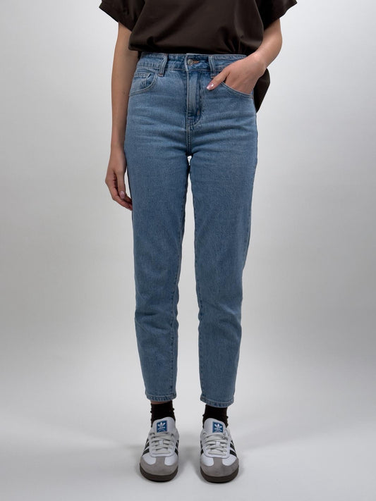 Jeans Momfit Azzurro Denim