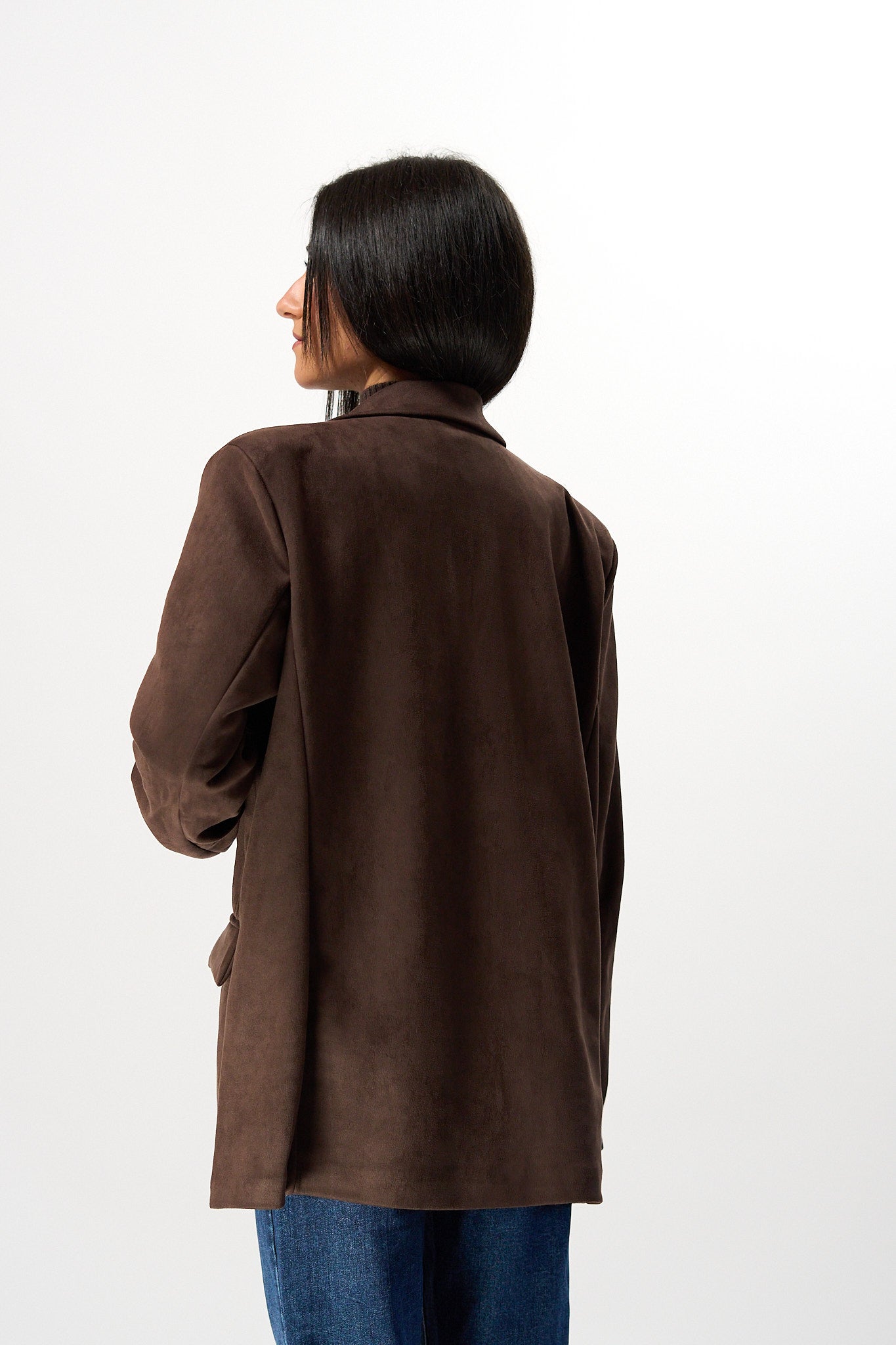 Giacca Scamosciata Marrone