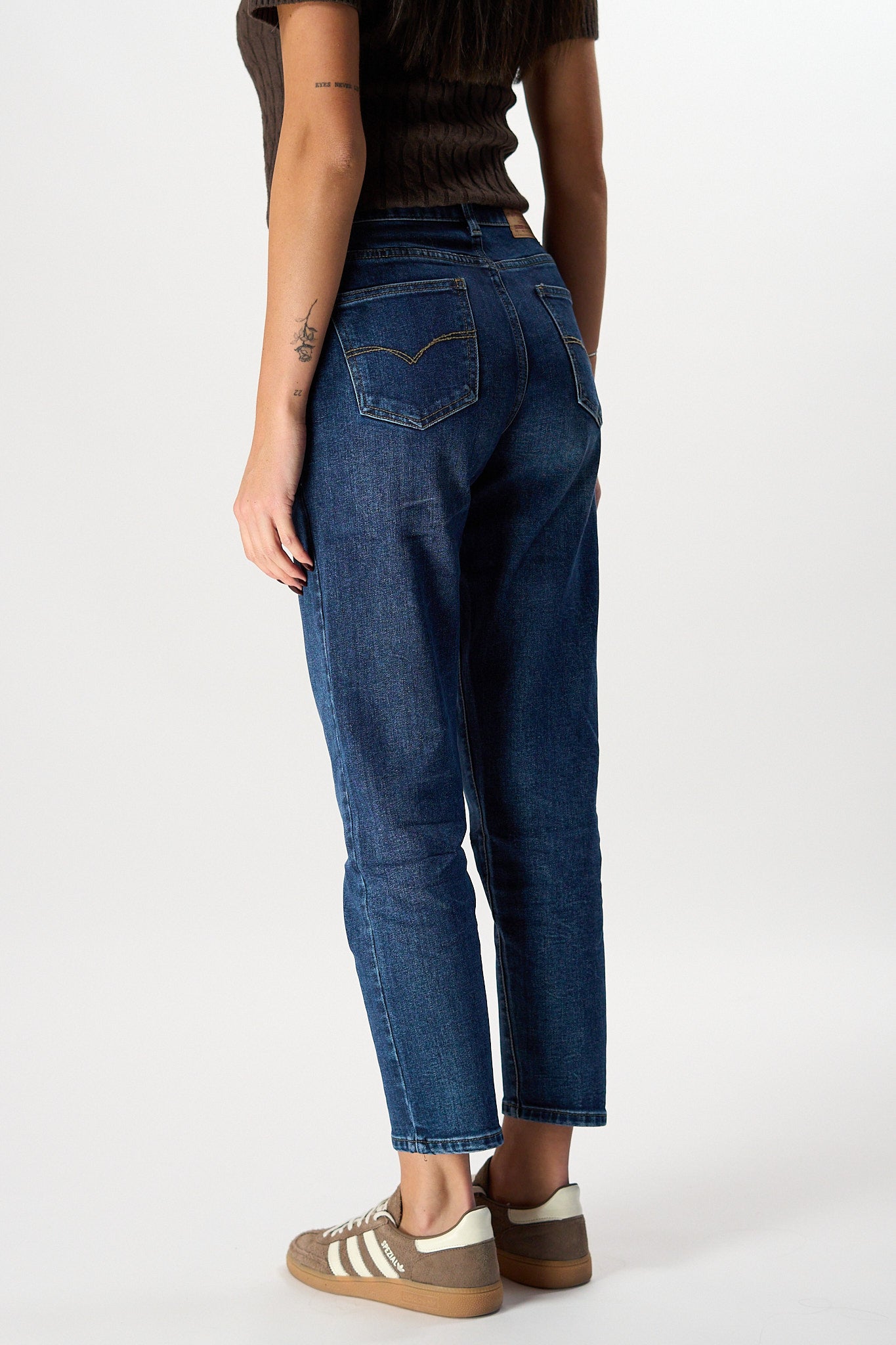 Jeans Momfit Blu Wash