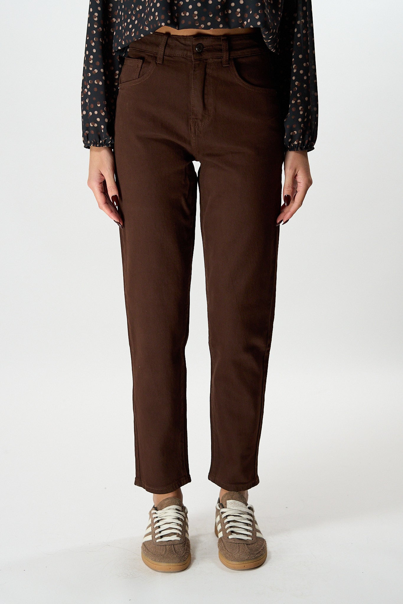 Jeans Momfit Marrone