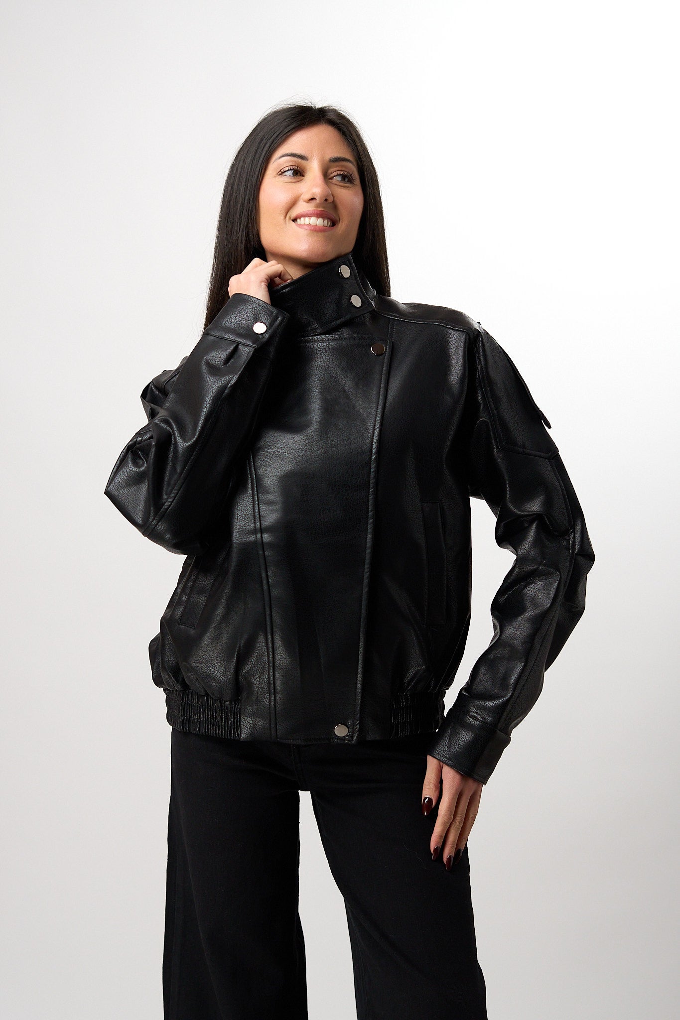 Giubbino Ecopelle Nero