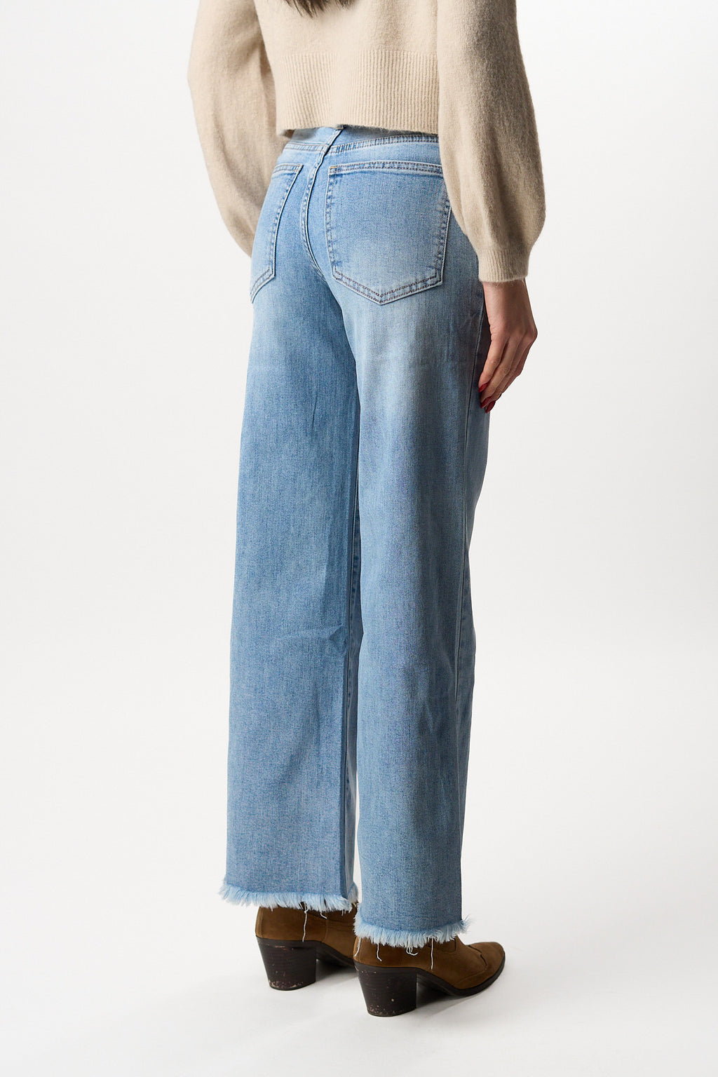 Jeans Wideleg Sfrangiato Light