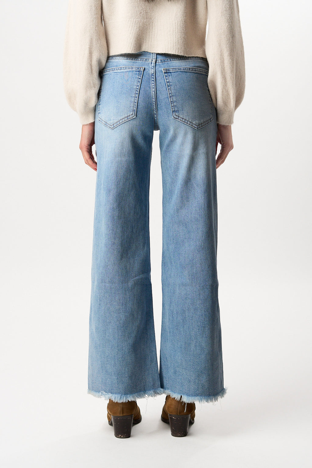 Jeans Wideleg Sfrangiato Light