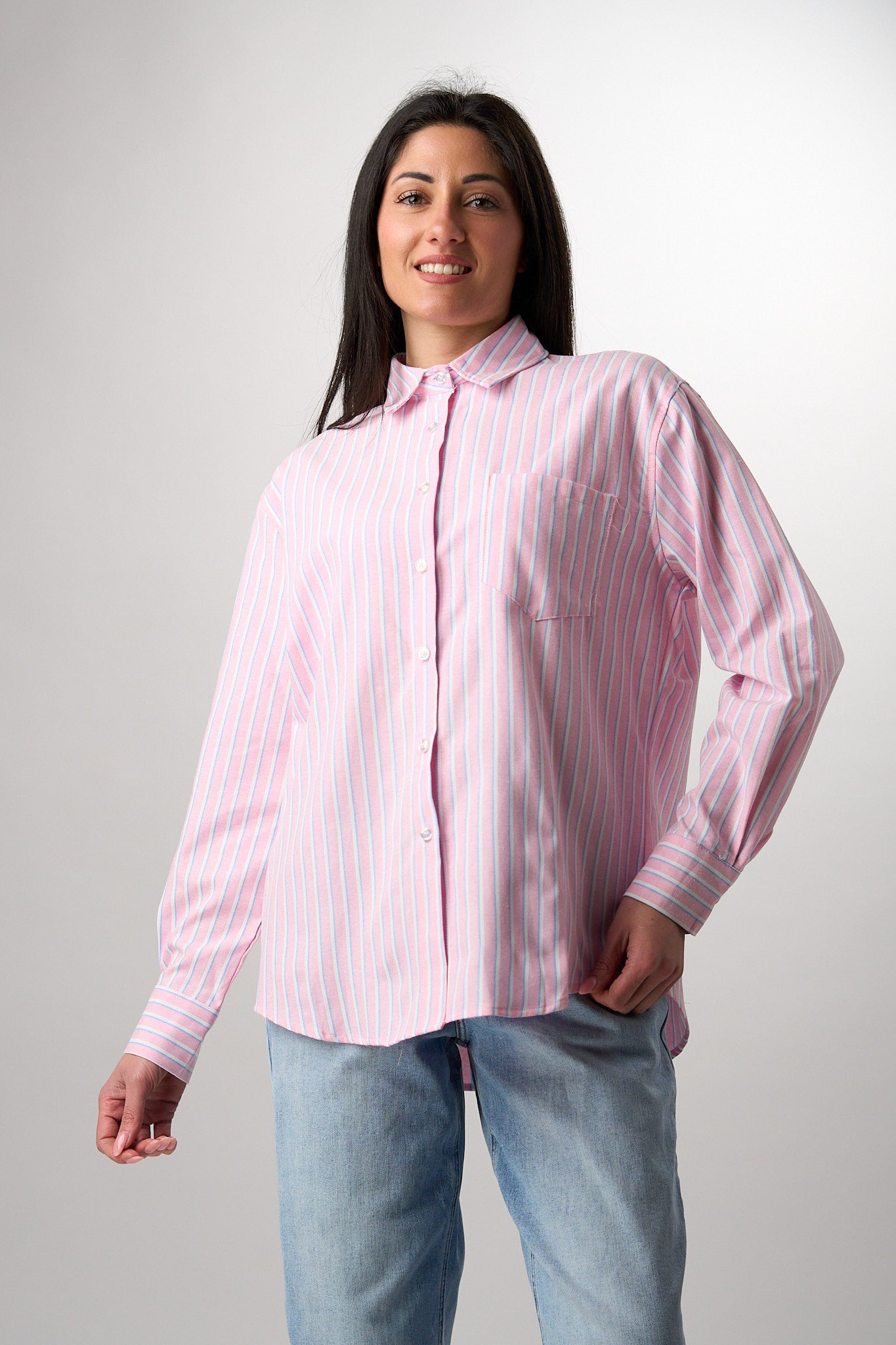 Camicia Righe Rosa