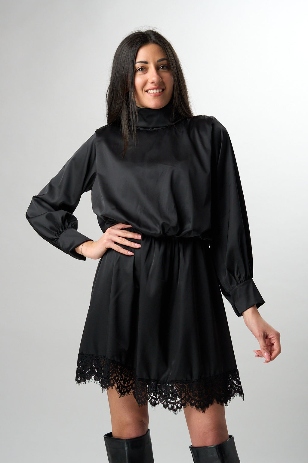 Abito Satin Nero