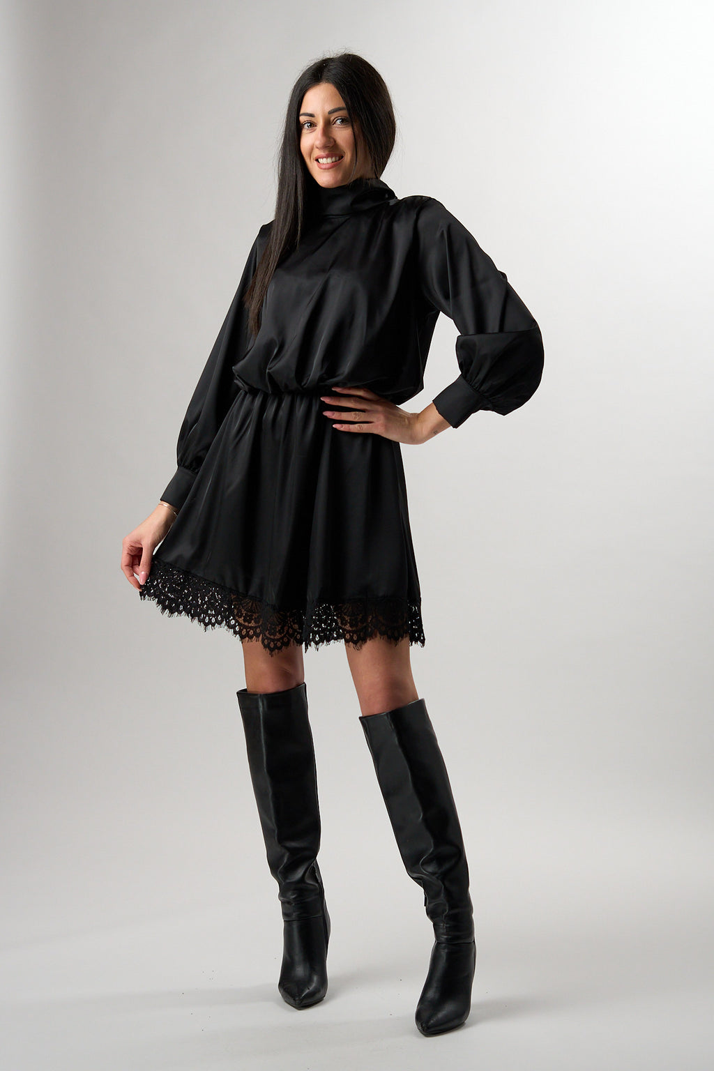 Abito Satin Nero