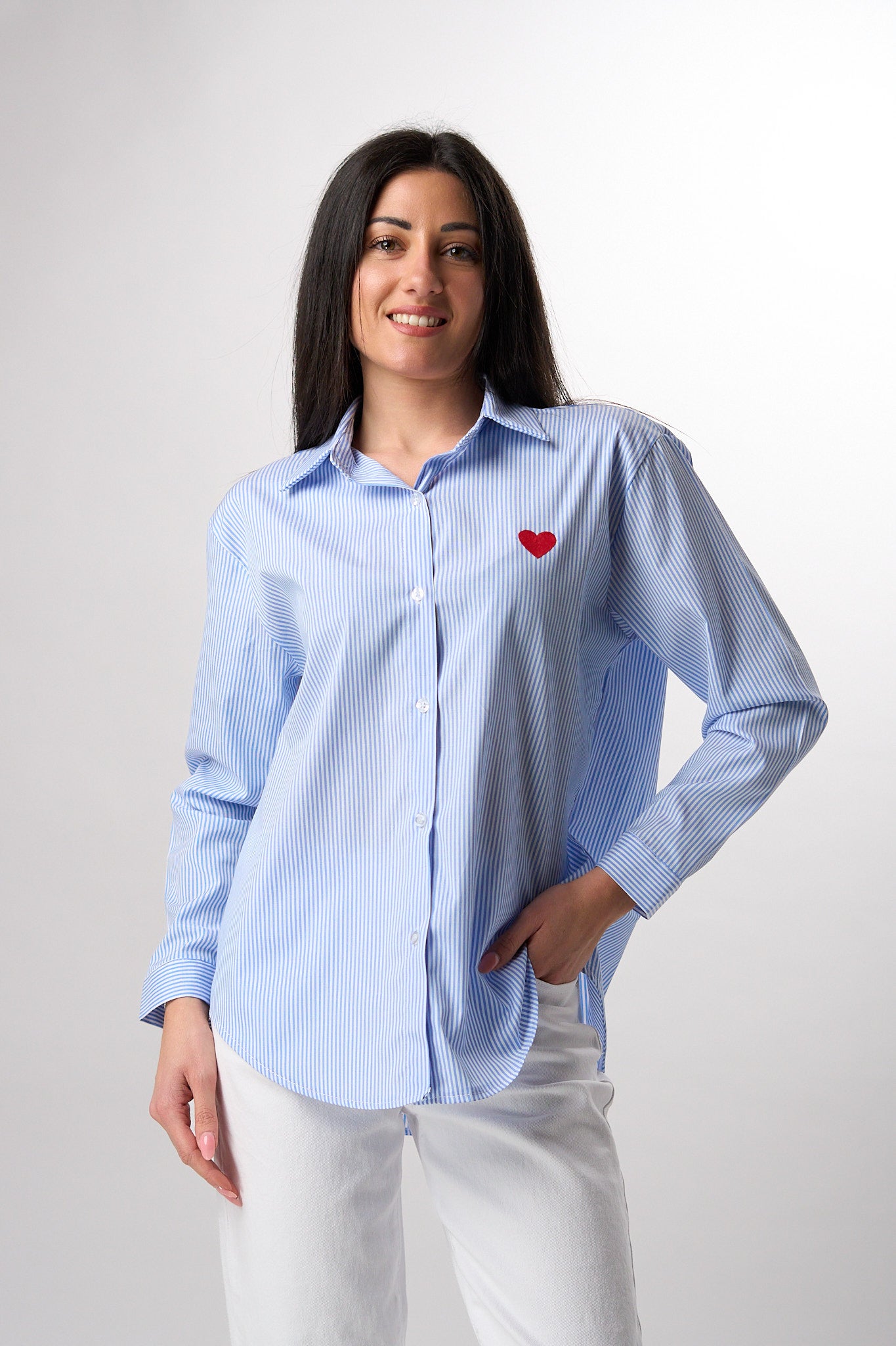 Camicia Righe Heart