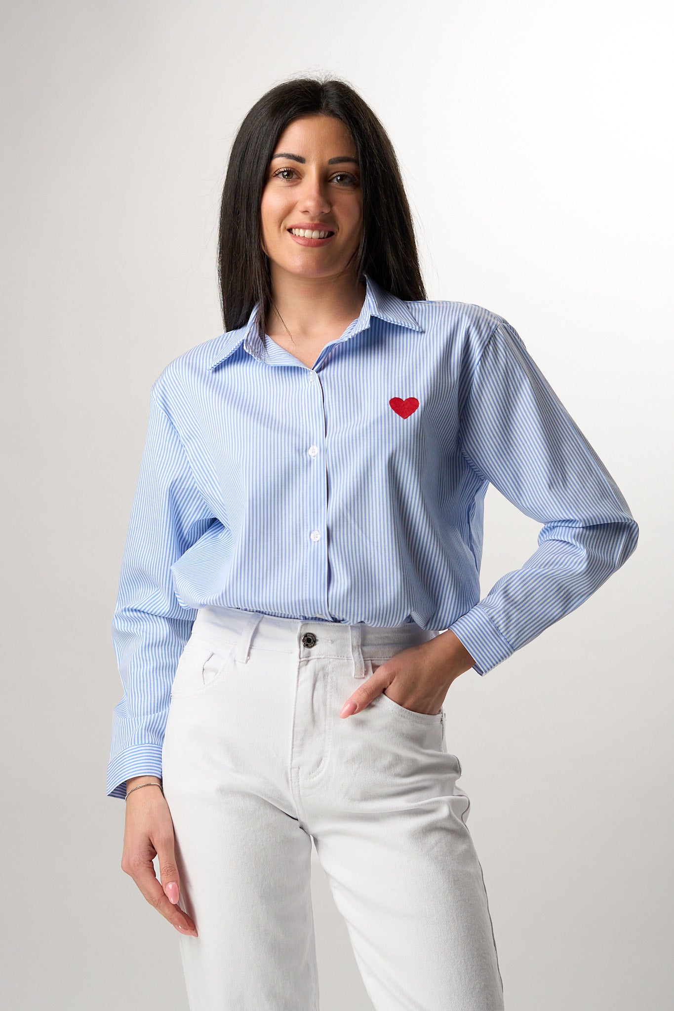 Camicia Righe Heart