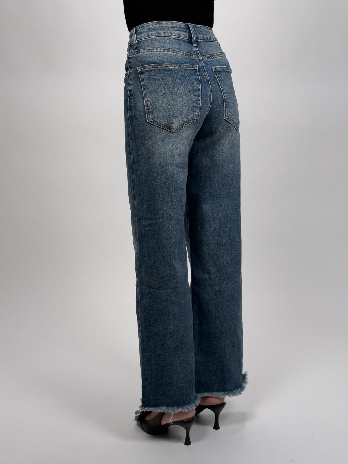Jeans Wideleg Sfrangiato