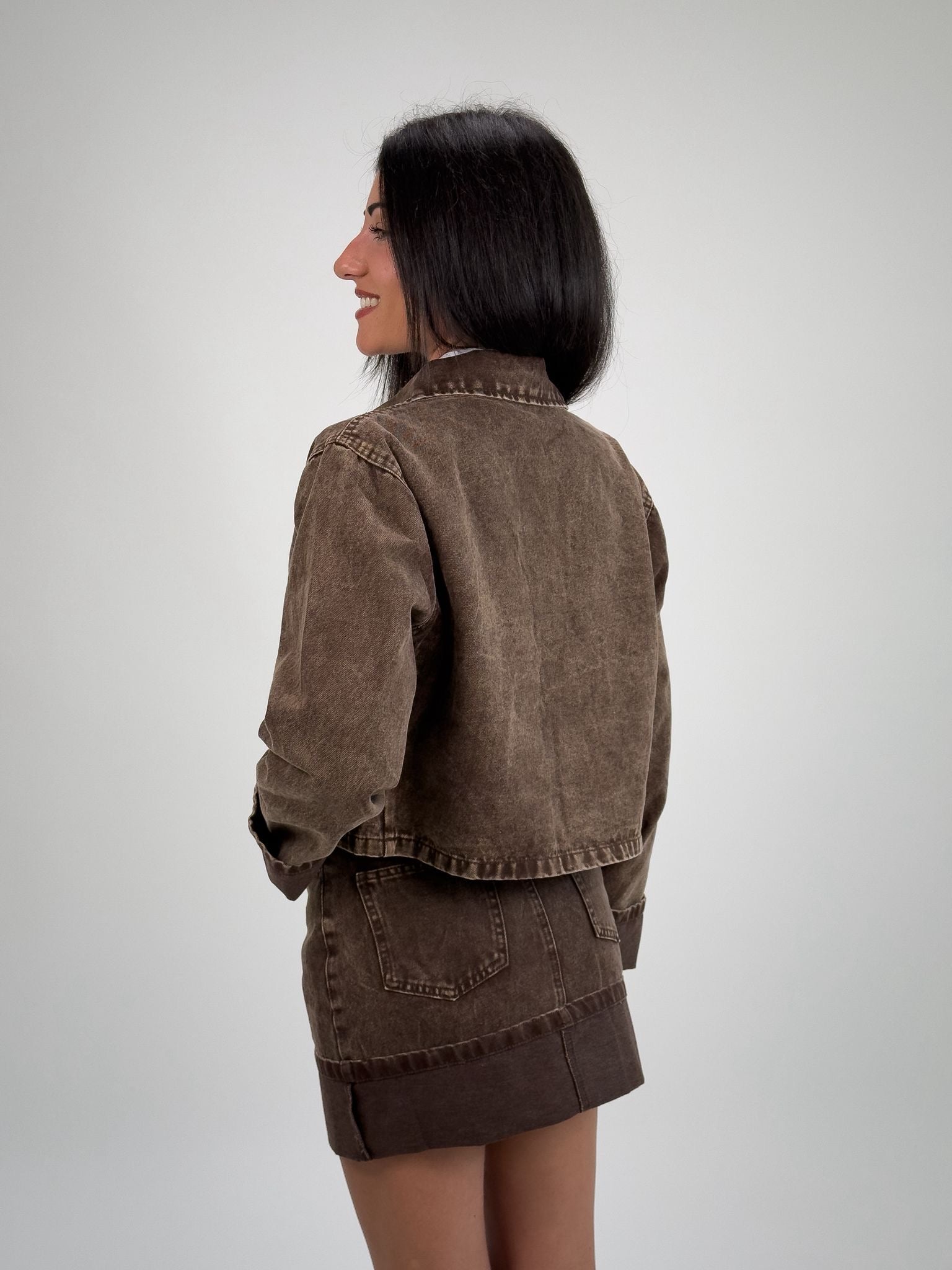 Giacca Denim Brown