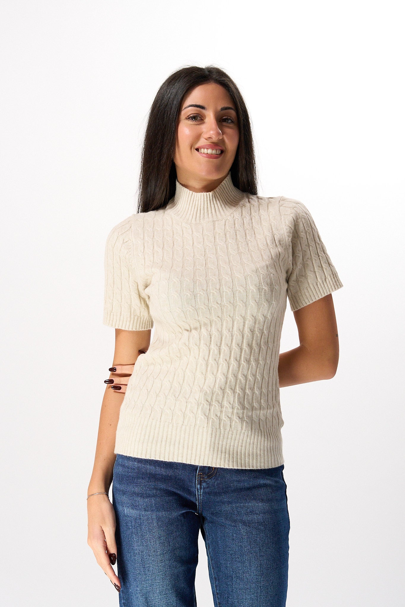 Pullover Mezza Manica Treccia