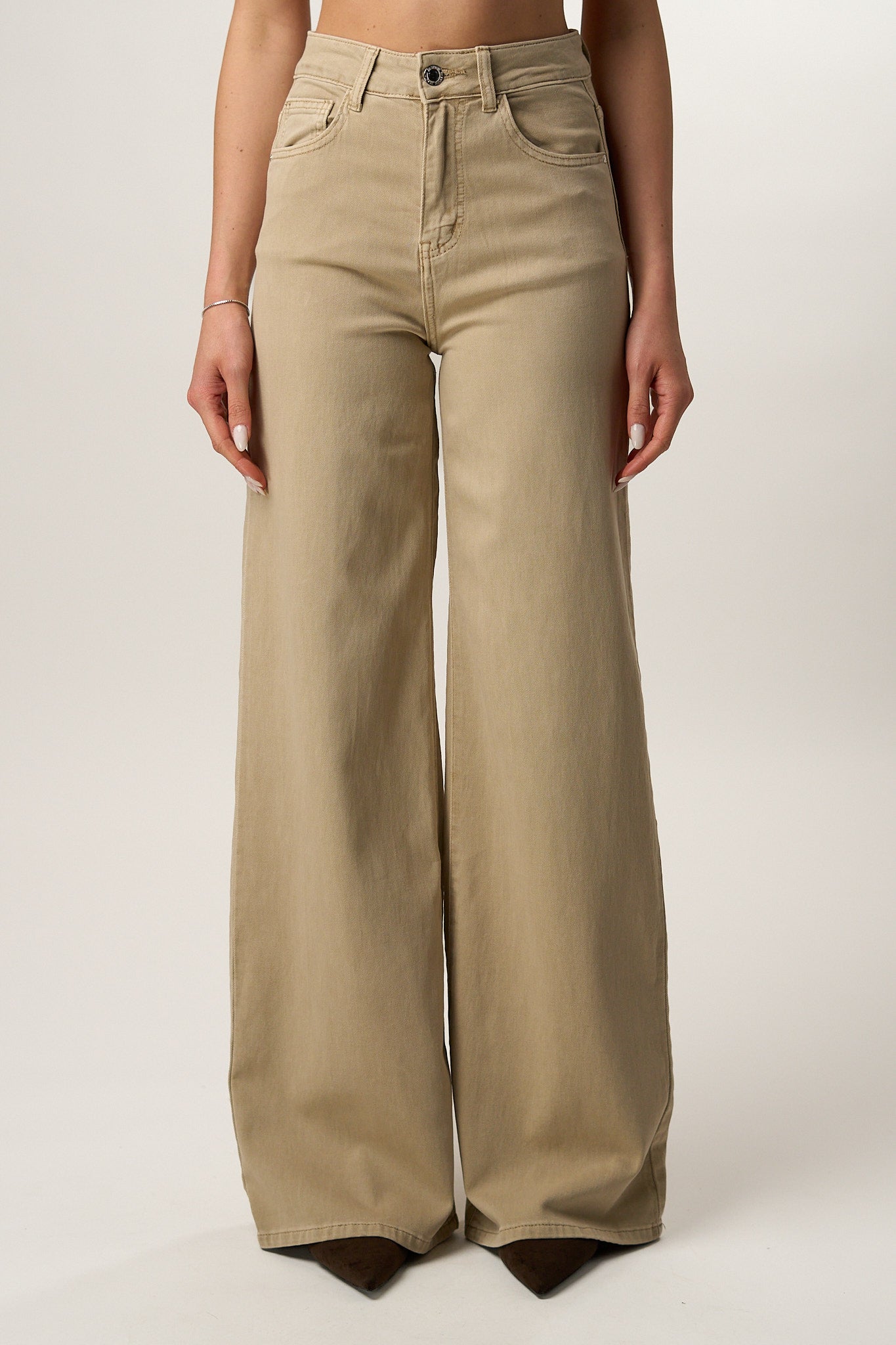 Jeans Wideleg Summer Beige