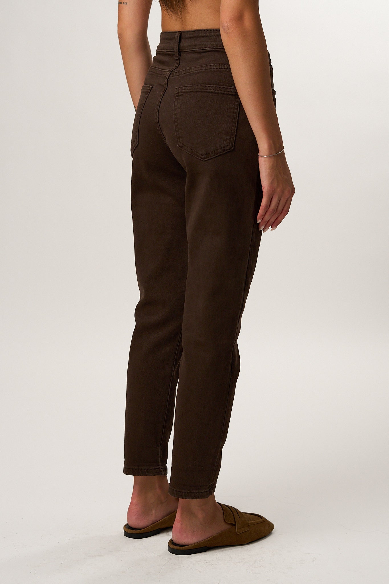 Jeans Momfit Marrone