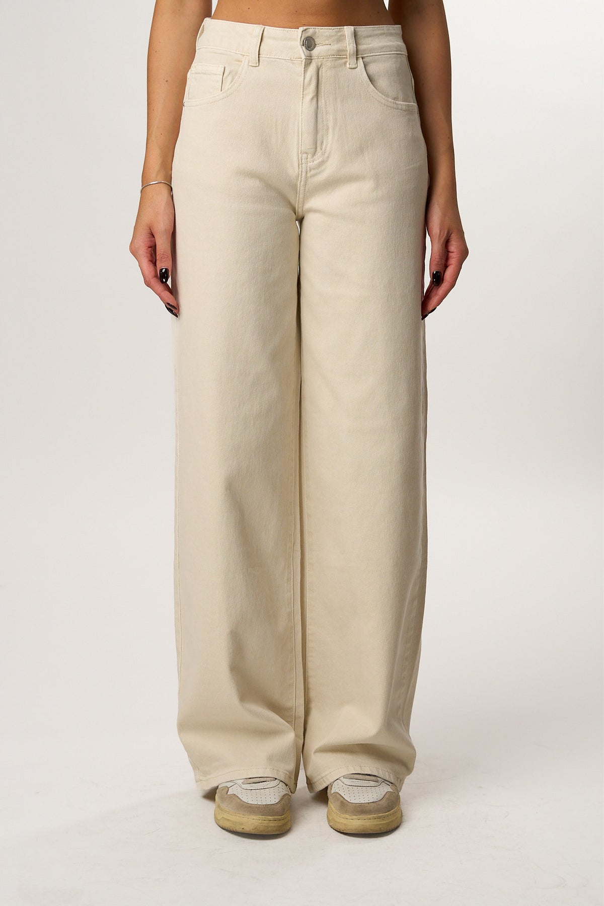 Jeans Wideleg Beige
