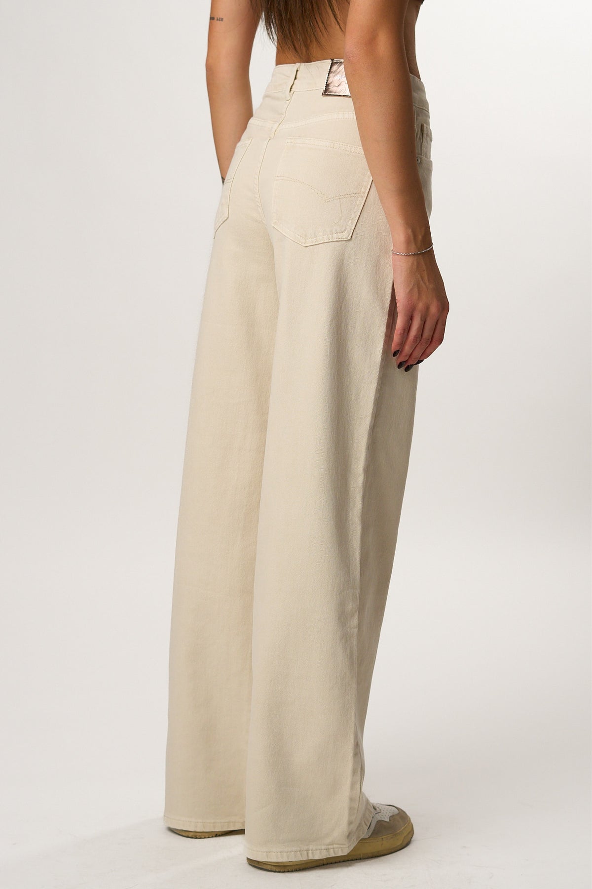 Jeans Wideleg Beige