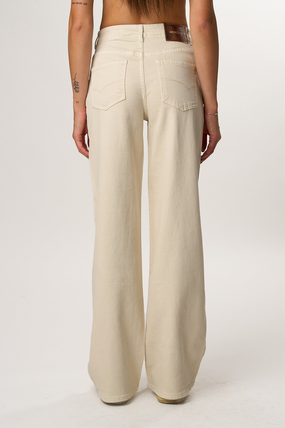 Jeans Wideleg Beige