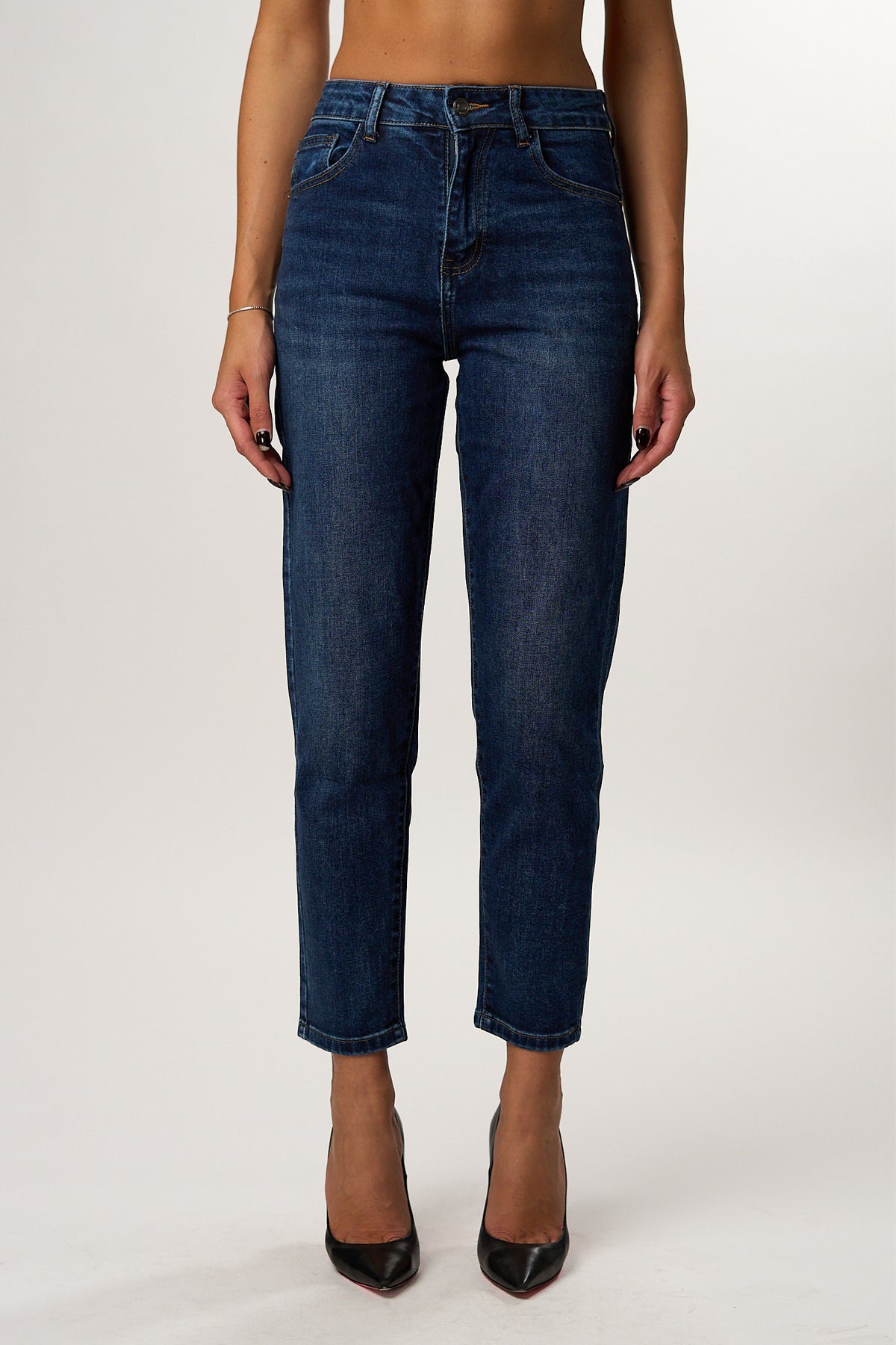 Jeans Momfit Blu Wash