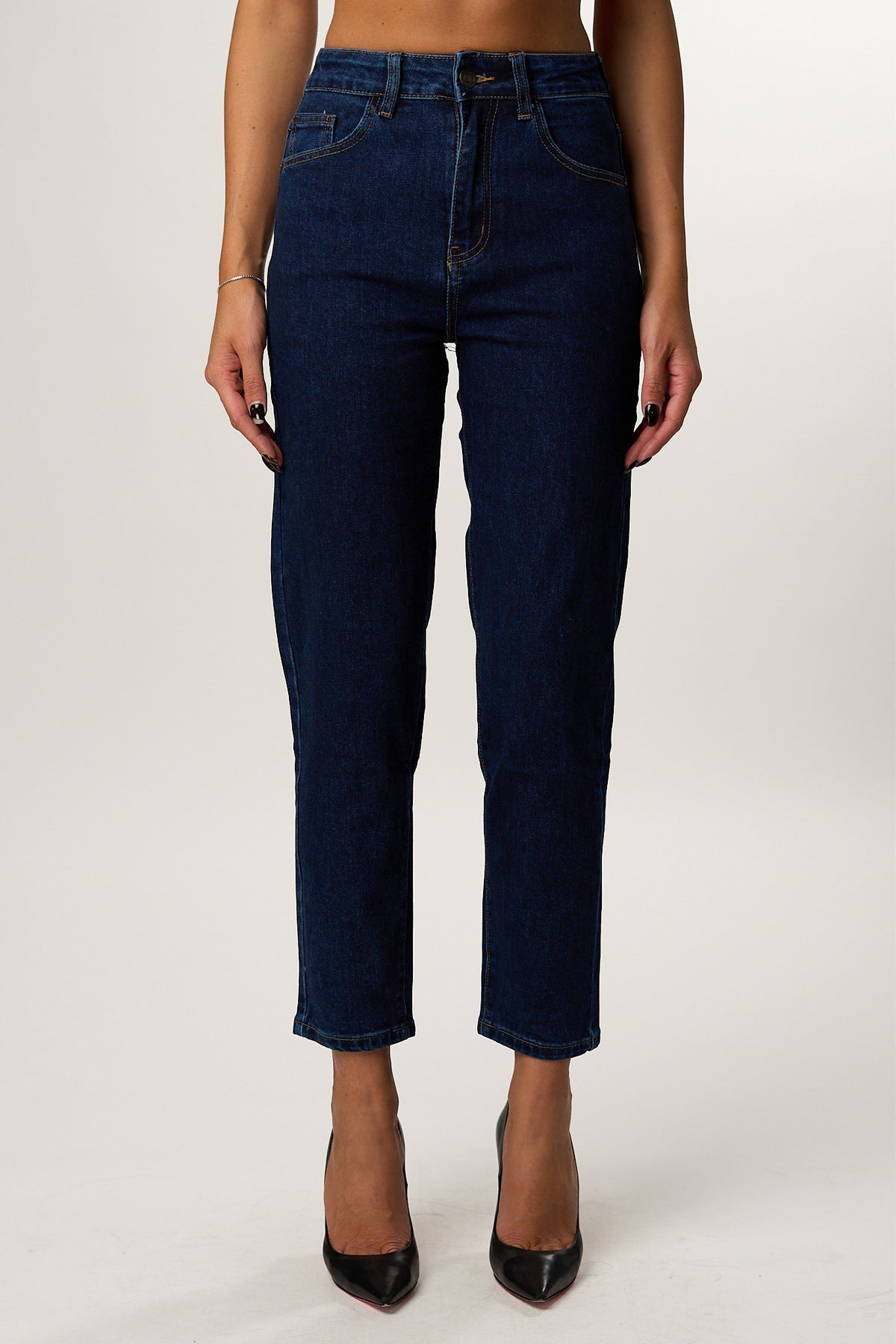 Jeans Momfit Blu Navy