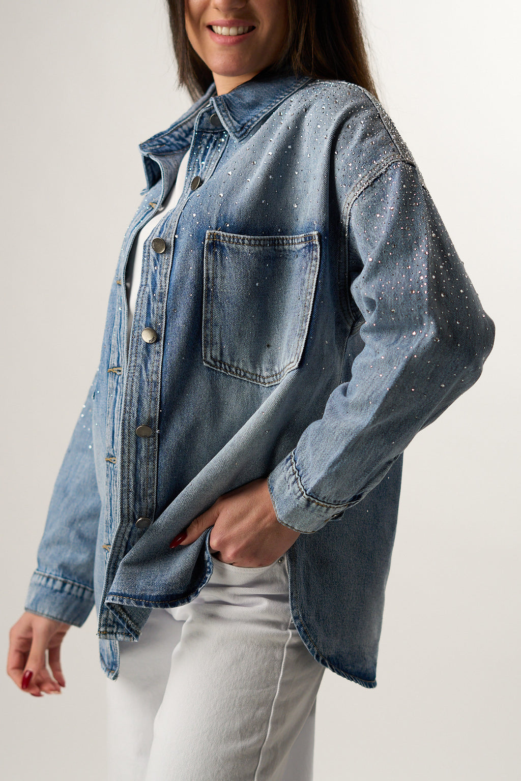 Camicia Denim Strass