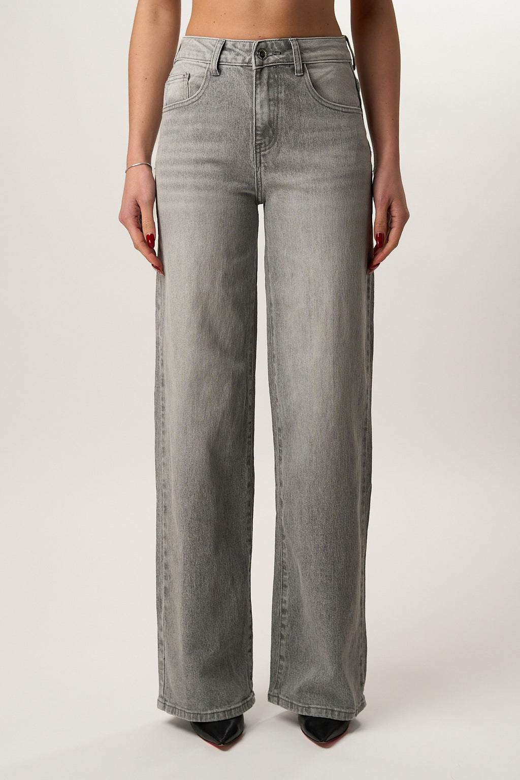 Jeans Wideleg Grigio